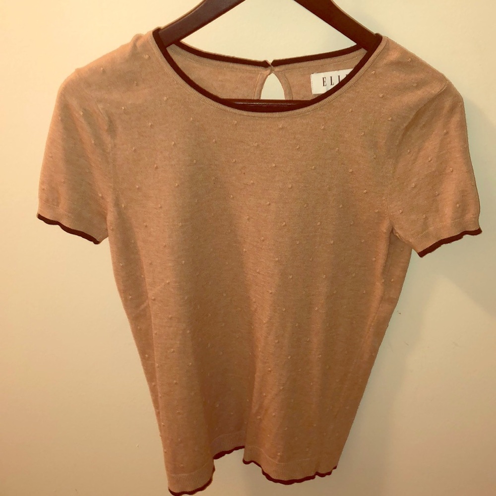 Tan Dotted Sweater Blouse